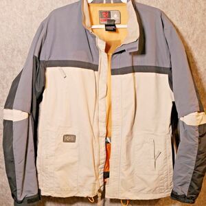 Burton Ronin Mens M Hooded Snowboard Jacket Waterproof Coat Tan Blue Orange